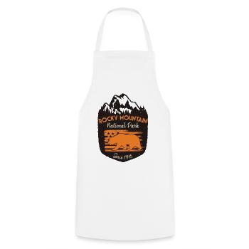Rocky Mountain Nationalpark US-Flagge Bär - Kochschürze - Weiß - Vorne - AI Model Male 185 dark (185cm)