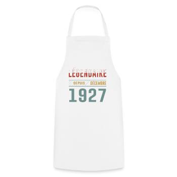 Légendaire Depuis Décembre 1927 Anniversaire - Tablier de cuisine - blanc - Devant - AI Model Male 185 dark (185cm)