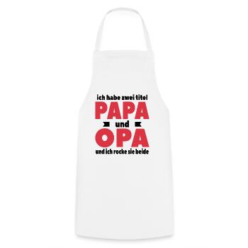 Ich Habe Zwei Titel Papa Und Opa - Kochschürze - Weiß - Vorne - AI Model Male 185 dark (185cm)