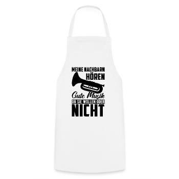 Trumpet Meine Neighbours Hörern Musik Trumpeter - Kochschürze - Weiß - Vorne - AI Model Male 185 dark (185cm)