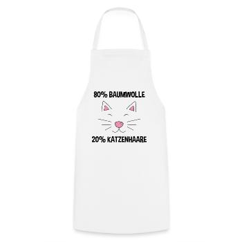 Baumwolle Katze Haar Katze Sprüche - Kochschürze - Weiß - Vorne - AI Model Male 185 dark (185cm)