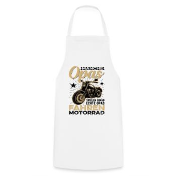 Motorradgeschenk Für Einen Motorrad Fahrenden Groß - Kochschürze - Weiß - Vorne - AI Model Male 185 dark (185cm)