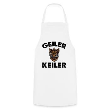 Geiler Wild Boar Hunter Hunting Forest - Kochschürze - Weiß - Vorne - AI Model Male 185 dark (185cm)