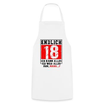 18th Birthday Boy Girl 18 Years Funny Gift - Kochschürze - Weiß - Vorne - AI Model Male 185 dark (185cm)