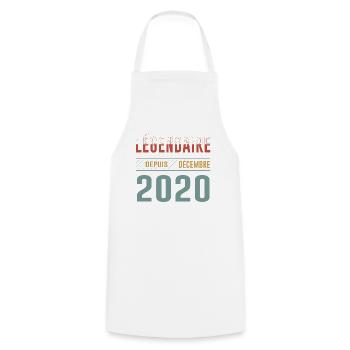 Légendaire Depuis Décembre 2020 Anniversaire - Tablier de cuisine - blanc - Devant - AI Model Male 185 dark (185cm)