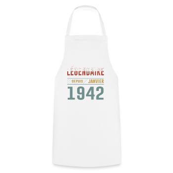 Légendaire Depuis Janvier 1942 Anniversaire - Tablier de cuisine - blanc - Devant - AI Model Male 185 dark (185cm)