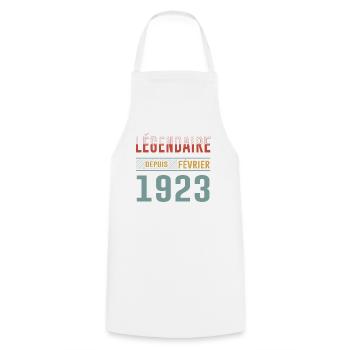 Légendaire Depuis Février 1923 Anniversaire - Tablier de cuisine - blanc - Devant - AI Model Male 185 dark (185cm)