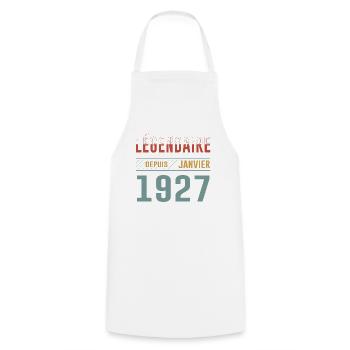Légendaire Depuis Janvier 1927 Anniversaire - Tablier de cuisine - blanc - Devant - AI Model Male 185 dark (185cm)