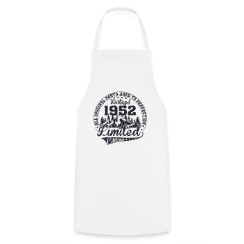 Born 1952 All original pieces retro gift - Cooking Apron - white - Front - AI Model Male 185 dark (185cm)