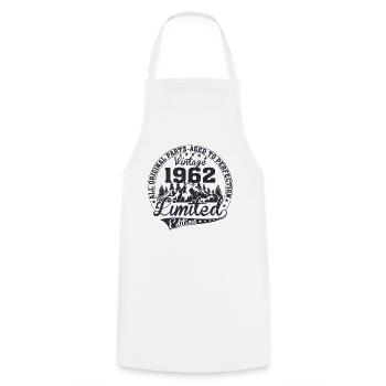 Né en 1962 Toutes les pièces originales Cadeau rétro - Tablier de cuisine - blanc - Devant - AI Model Male 185 dark (185cm)
