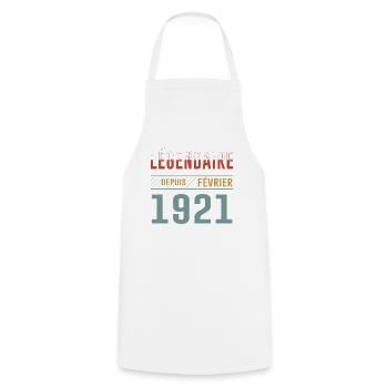 Légendaire Depuis Février 1921 Anniversaire - Tablier de cuisine - blanc - Devant - AI Model Male 185 dark (185cm)