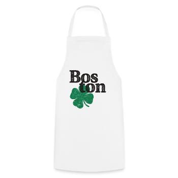 St Patricks Day Shamrock Massachusetts Boston - Cooking Apron - white - Front - AI Model Male 185 dark (185cm)