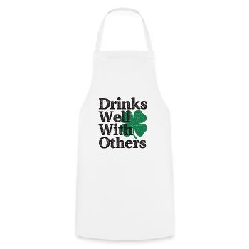 Drinks Well With Others St Patricks Day - Cooking Apron - white - Front - AI Model Male 185 dark (185cm)