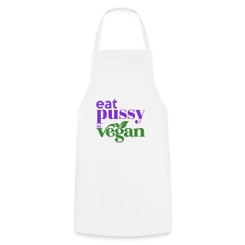 Funny Veganism Saying Humor Its Vegan - Cooking Apron - white - Front - AI Model Male 185 dark (185cm)