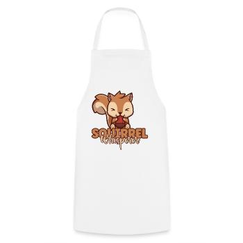 Cute Squirrel Whisperer Eating Acorn Funny - Cooking Apron - white - Front - AI Model Male 185 dark (185cm)