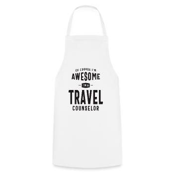 Travel Counselor Job Occupation Birthday Worker - Cooking Apron - white - Front - AI Model Male 185 dark (185cm)