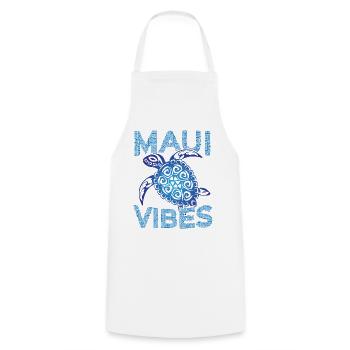 Polynesian Blue Tribal Sea Turtle Maui Vibes - Tablier de cuisine - blanc - Devant - AI Model Male 185 dark (185cm)