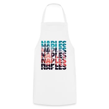 Naples Beach Vacation Florida Ocean Palm Tree - Cooking Apron - white - Front - AI Model Male 185 dark (185cm)