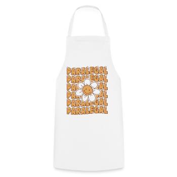 Groovy Retro Paralegal Marguerite Fleur Mignonne Légal - Tablier de cuisine - blanc - Devant - AI Model Male 185 dark (185cm)