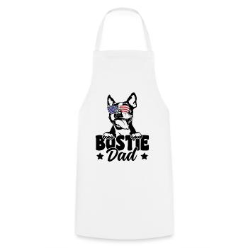 Bostie Dad Patriotic Boston Terrier Dog Lover 4th - Cooking Apron - white - Front - AI Model Male 185 dark (185cm)