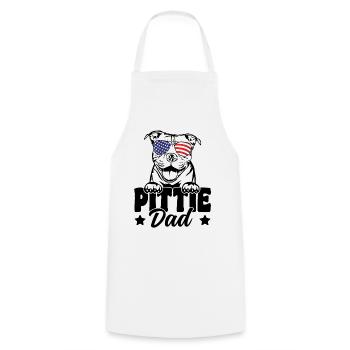 Pittie Dad USA Flag Patriotic Pitbull Dog Lover - Tablier de cuisine - blanc - Devant - AI Model Male 185 dark (185cm)