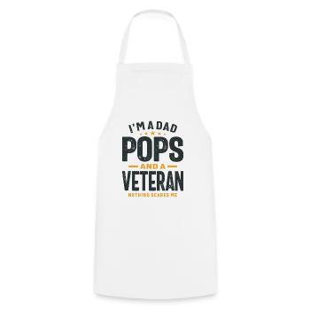 Papa Pops und Veteran, nichts macht mir Angst! - Kochschürze - Weiß - Vorne - AI Model Male 185 dark (185cm)