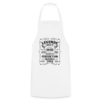 Baujahr 1951 geboren Oldtimer Geburtstag Spruch - Kochschürze - Weiß - Vorne - AI Model Male 185 dark (185cm)