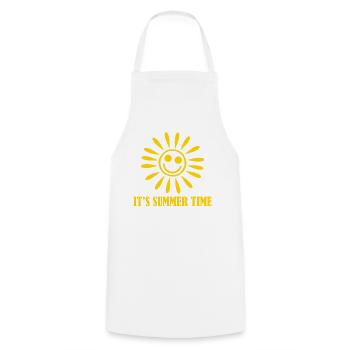 Sun Smile Summer - Cooking Apron - white - Front - AI Model Male 185 dark (185cm)