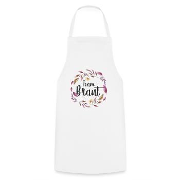 TEAM BRAUT JGA Junggesellenabschied Bachelorette - Kochschürze - Weiß - Vorne - AI Model Male 185 dark (185cm)