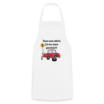 J'ai Eu Mon Permis - Tablier de cuisine - blanc - Devant - AI Model Male 185 dark (185cm)