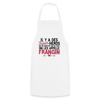 Super-héros Sans Cape : Les Frangins - Tablier de cuisine - blanc - Devant - AI Model Male 185 dark (185cm)