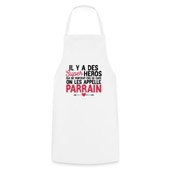 Super-héros sans cape : Les Parrains - Tablier de cuisine - blanc - Devant - AI Model Male 185 dark (185cm)
