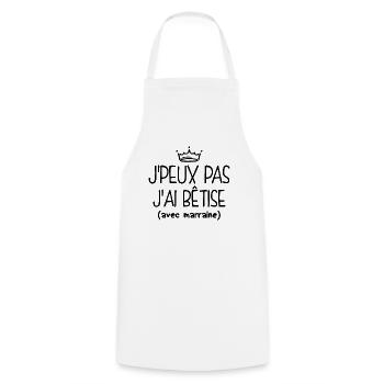 Pas Dispo, Bêtise Avec Marraine - Tablier de cuisine - blanc - Devant - AI Model Male 185 dark (185cm)