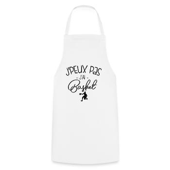 Je peux pas, j'ai basket - Tablier de cuisine - blanc - Devant - AI Model Male 185 dark (185cm)