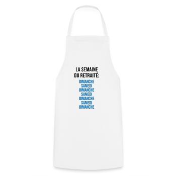 La Semaine du Retraité - Tablier de cuisine - blanc - Devant - AI Model Male 185 dark (185cm)