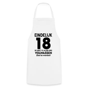 Eindelijk 18 - Op Weg Naar Volwassenheid - Kochschürze - Weiß - Vorne - AI Model Male 185 dark (185cm)
