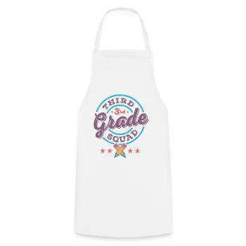 Third 3rd Grade Squad Team Back To School Teacher - Cooking Apron - white - Front - AI Model Male 185 dark (185cm)