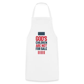 God's Children are Not for Sale - Cooking Apron - white - Front - AI Model Male 185 dark (185cm)