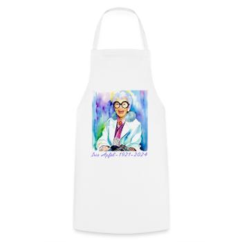 Iris Apfel,bunt, Graffiti, illustration, Aquarell - Kochschürze - Weiß - Vorne - AI Model Male 185 dark (185cm)