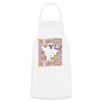 Groovy Halloween Ghost Livres de lecture - Tablier de cuisine - blanc - Devant - AI Model Male 185 dark (185cm)