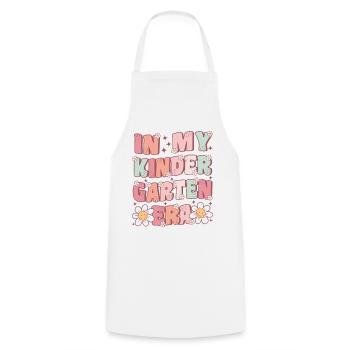 À l’époque de ma maternelle, premier jour groovy - Tablier de cuisine - blanc - Devant - AI Model Male 185 dark (185cm)