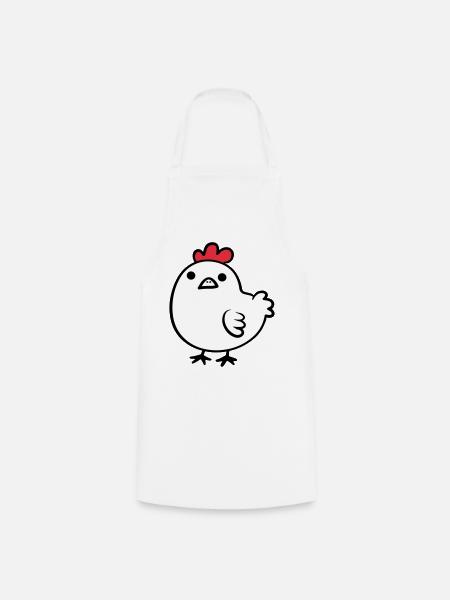 Poulet de dessin animé - Forklæde - hvid