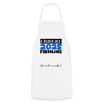 Confirmation 2025 Guest Book Gift Girls Boys - Cooking Apron - white - Front - AI Model Male 185 dark (185cm)