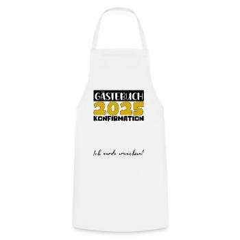 Confirmation 2025 Guestbook Decoration Girls Boys - Cooking Apron - white - Front - AI Model Male 185 dark (185cm)