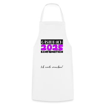 Confirmation 2025 Guestbook Decoration Girls Boys - Cooking Apron - white - Front - AI Model Male 185 dark (185cm)