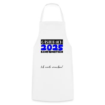 Confirmation 2025 Guestbook Decoration Girls Boys - Cooking Apron - white - Front - AI Model Male 185 dark (185cm)