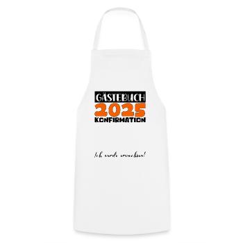 Confirmation 2025 Guestbook Decoration Girls Boys - Cooking Apron - white - Front - AI Model Male 185 dark (185cm)