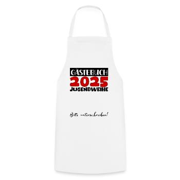 Jugendweihe 2025 Guestbook Gift Girls Boys - Cooking Apron - white - Front - AI Model Male 185 dark (185cm)