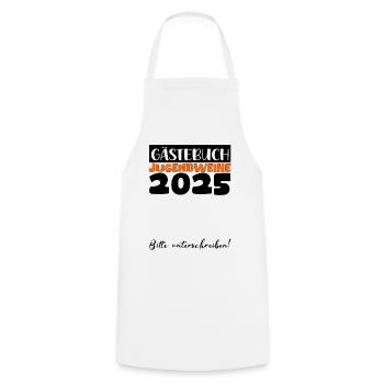 Jugendweihe 2025 Guestbook Gift Girls Boys - Cooking Apron - white - Front - AI Model Male 185 dark (185cm)