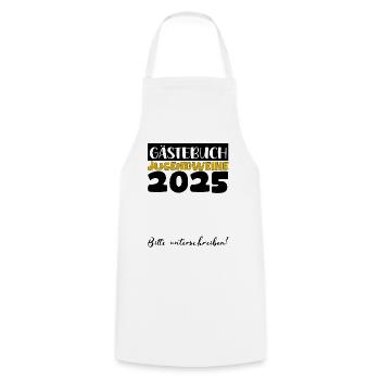 Jugendweihe 2025 Guestbook Gift Girls Boys - Cooking Apron - white - Front - AI Model Male 185 dark (185cm)